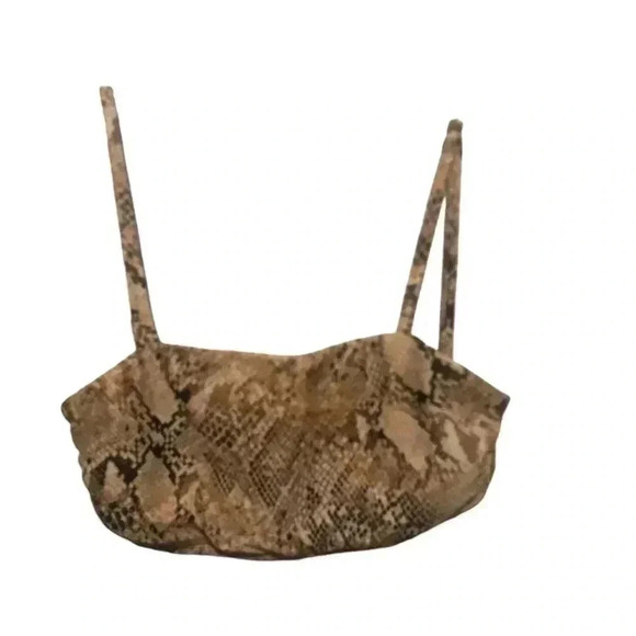 Time and Tru Women’s Faux Snake Print Bralette Bikini Top Size Small - Picture 3 of 4